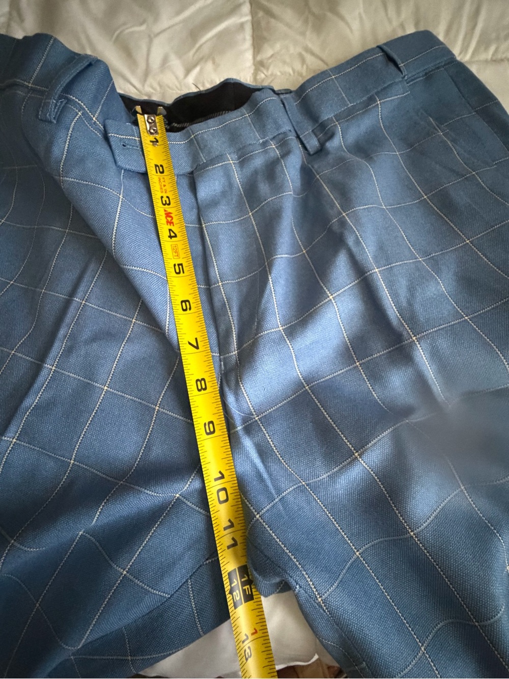 Slim Fit Blue Windowpane 3-Piece Suit - Picture 10 of 15